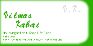 vilmos kabai business card